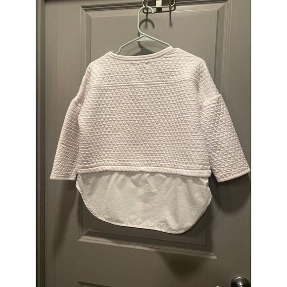 LOFT Quilted 3/4 Sleeve Blouse with Shirt Hem | Size M - Picture 7 of 7